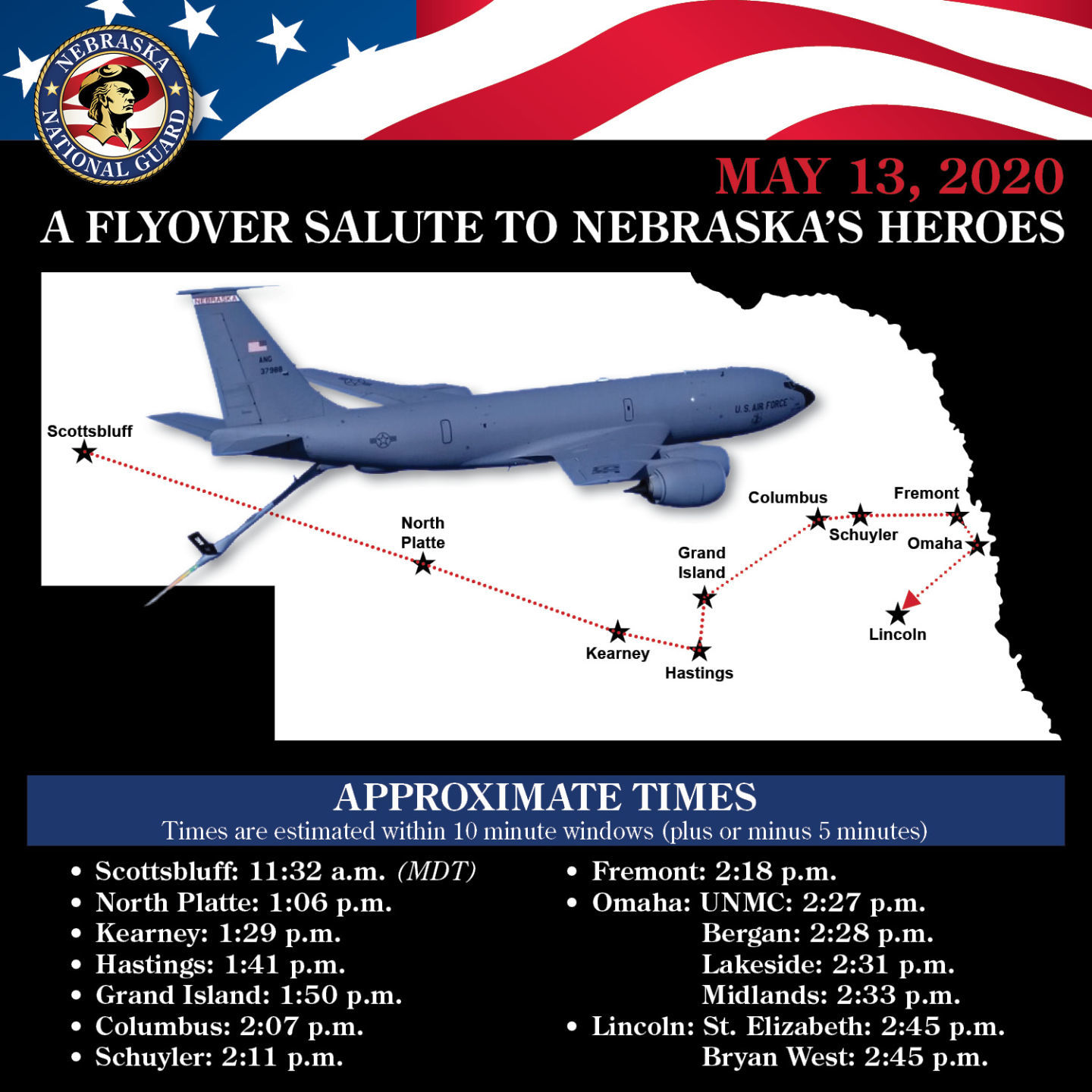 Flyover schedule